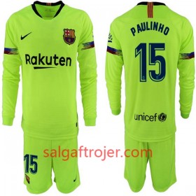 FC Barcelona Fodboldtrøjer Paulinho 15 Børn Udebanesæt 2018/19 Langærmet